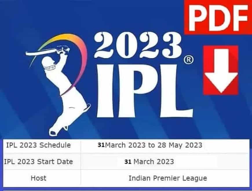 IPL 2023 Schedule PDF Download