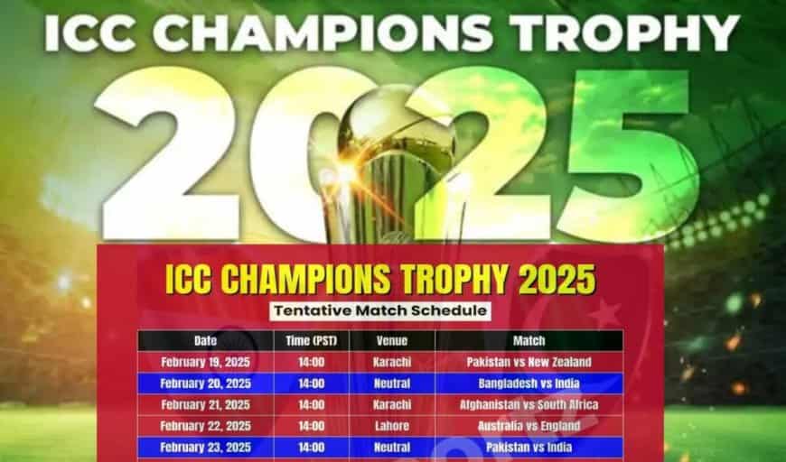 ICC Champions Trophy 2025 Tentative Schedule Released! Check When and Where India May Play Their Matches