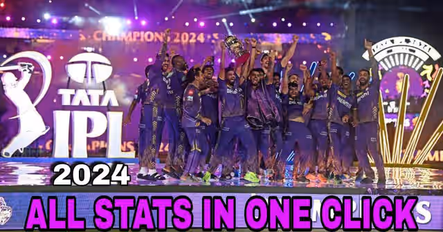 Image for IPL 2024 Stats, Orange Cap, Purple Cap, Most Sixes, Most Fours, and More. Check Out Full TATA IPL 2024 Stats