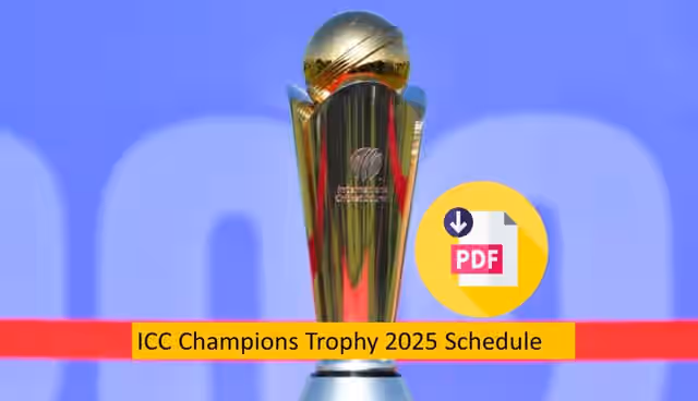 Image for ICC Champions trophy 2025 Schedule PDF Download