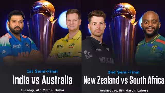 Image for ICC Champions Trophy 2025 Semi Finals: Full Schedule, venues, dates, live streaming details and timings