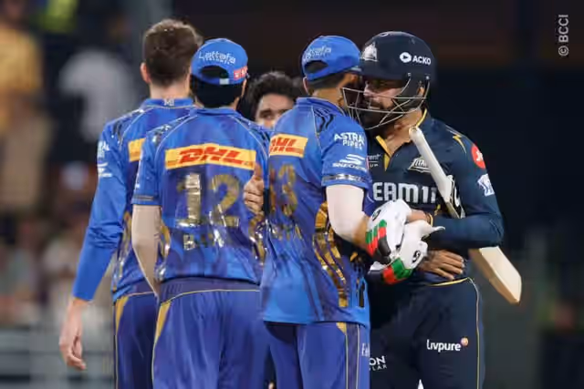 Image for GT vs MI Eliminator: MI Raced to QUALIFIER 2 Defeating Gujarat Titans by 20 Runs at Mullanpur