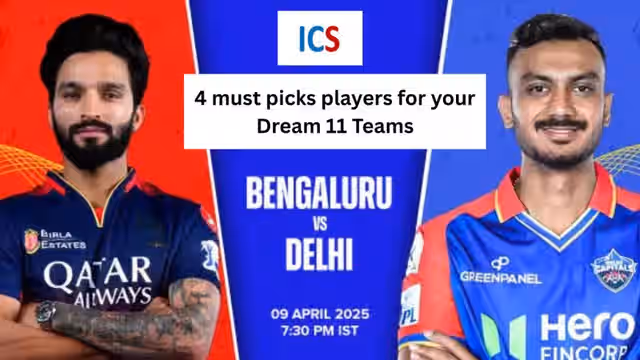 Image for RCB vs DC Dream 11 Prediction: 4 must pick players for your dream 11 teams, the performance of these players has been exceptional in the last four games