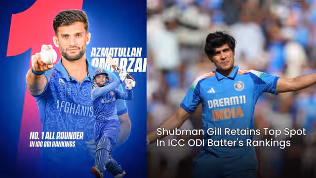 Image for ICC Rankings 2025: Azmatullah Omarzai becomes no 1 ranked all-rounder, Shubman Gill retains ODI batsman crown, Rohit-Virat also benefit