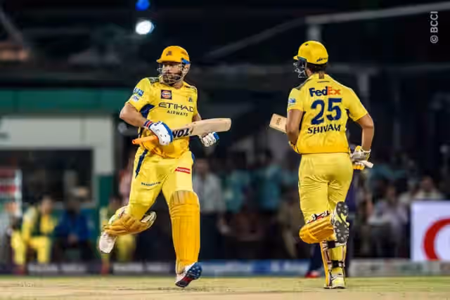 Image for KKR vs CSK: CSK Playing Party-Spoil For KKR! Calm Dube-Dhoni Duo Took CSK to a Rare WIN in IPL 2025!