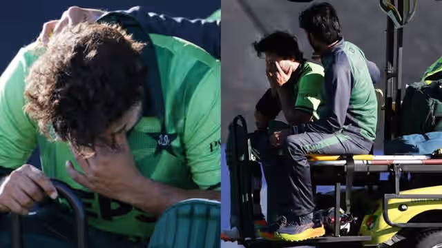 Image for Imam-ul-Haq carried off the field in an Ambulance after coping a nasty blow on the jaw during NZ vs PAK 3rd ODI (watch video)
