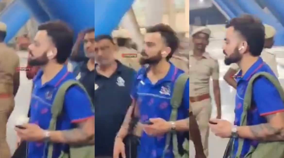 Watch: Virat Kohli receives "Kohli Kohli" chants from crowd as RCB lands in Chennai for the IPL 2024