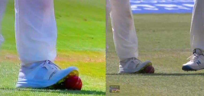 ENGvsIND: England Cricketers tempering the cricket ball with their spikes on day 4 of Lords Test