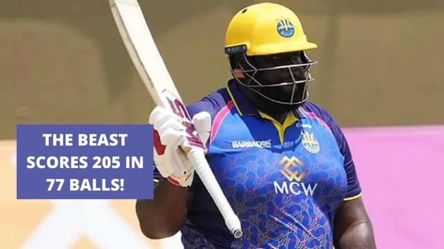 Rahkeem Cornwall Scored 205 of 77 Balls in USA Based T20 League. Best. Scripts History.?