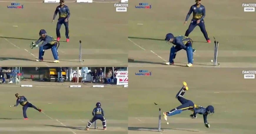 Watch: Making MS Dhoni proud! Arjun Saud inflicts 2 no-look runouts in the same over in MSD style.