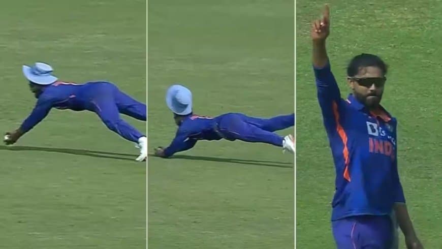 IND vs AUS 1st ODI: Watch Ravindra Jadeja take a brilliant catch to dismiss Marnus Labuschagne during India vs Australia 1st ODI