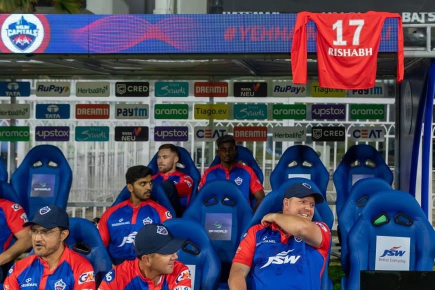 IPL 2023: See Pics! Rishabh Pant Jersey is putted On DC's Dugout, A sweet Gesture By Team Mates