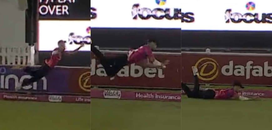 Watch - Bradley Currie pouches one-handed best catch of all time in the Vitality T20 Blast?