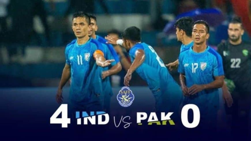 IND vs PAK: India beat Pakistan 4-0 in SAFF Championship; Sunil Chhetri kicked a hat trick. Check out full Details