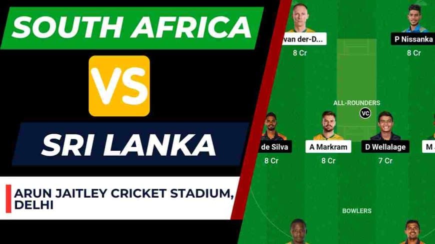 SA vs SL Dream11 Prediction World Cup 2023 Match No.3 | South Africa vs Sri Lanka Dream11 Team, Arun Jaitley Cricket Stadium Pitch Report