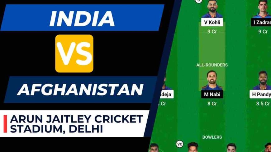 IND vs AFG Dream11 Prediction 9th Match World Cup 2023 | India vs Afghanistan Dream11 Team, Head To Head Records, Playing XI, Pitch Report