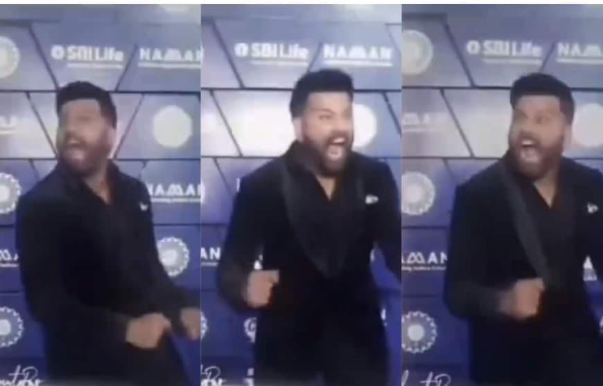 IND vs ENG: Watch: Rohit Sharma imitates Virat Kohli?s aggressive celebration after a wicket at the awards function