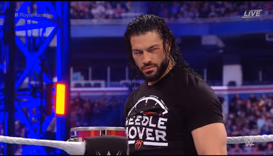 Image for Royal Rumble 2022 Result: Roman Reigns retains WWE Universal Championship against Seth Rollins by disqualification