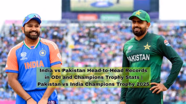 Image for India vs Pakistan Head-to-Head Records in ODI and Champions Trophy Stats | Pakistan vs India Champions Trophy 2025