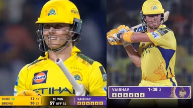 Image for KKR vs CSK: Dewald Brevis'mayhem in Kolkata, slams 30 runs in a single over, Watch