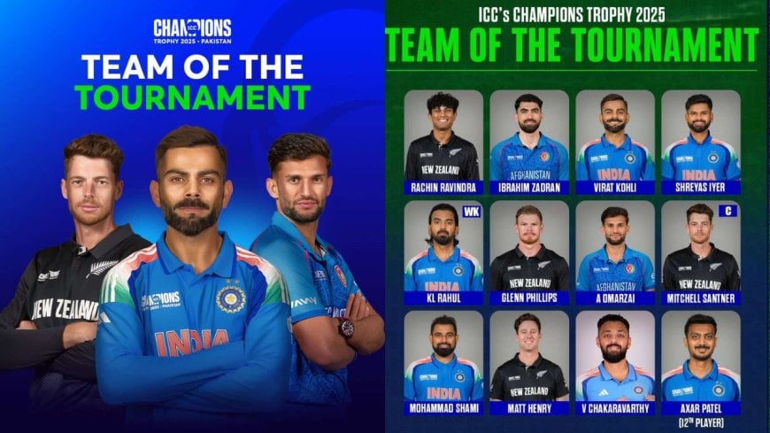 ICC unveils Champions Trophy Team of the Tournament, 5 Indians  in the team, Rohit Sharma not included