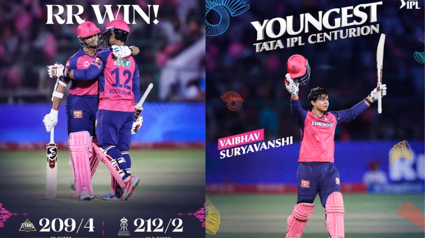 RR vs GT: Rajasthan Royals stun Gujarat Titans with a brilliant run chase of 210 runs, 14-year-old Suryavanshi scrips history with a hundred