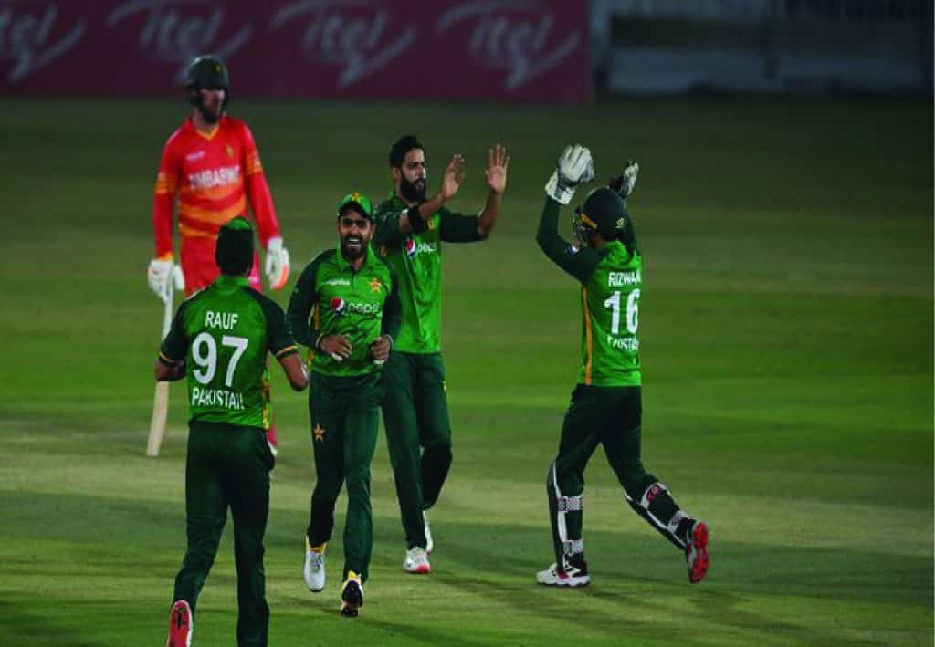 Pakistan celebrating wicketPakistan vs Zimbabwe