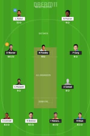 SRH Vs KXIP Dream11 Team 1