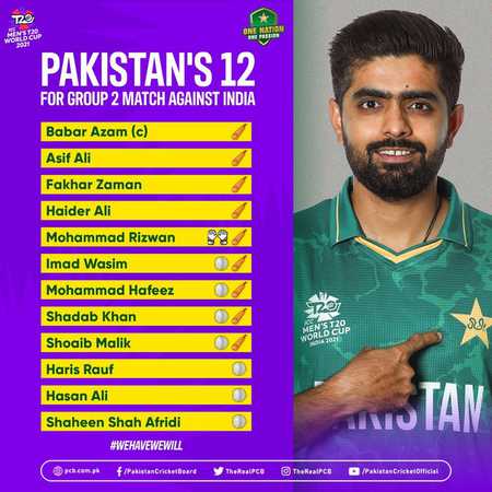 Pakistan playing 11 squad