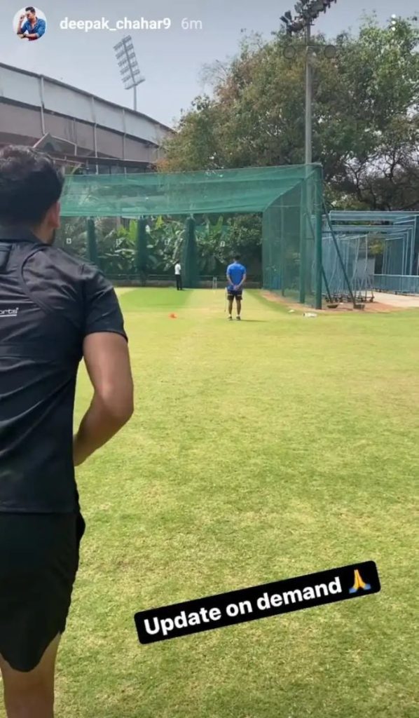 Deepak Chahar bowling