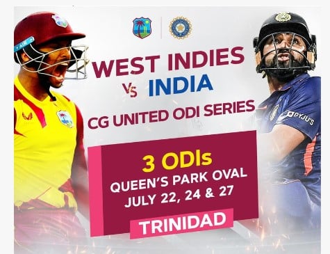 WI v India CG United ODI Series 2022 Ticket on West Indie Cricket official website
