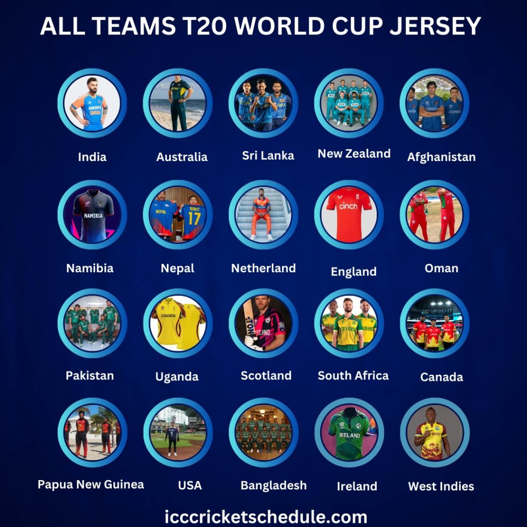 T20 World Cup 2024 All Teams Jersey