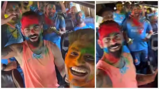 Watch Team Indian Players Virat Kohli, Rohit Sharma, and others celebrating Holi ahead Ind vs Aus 4th test, Full details.