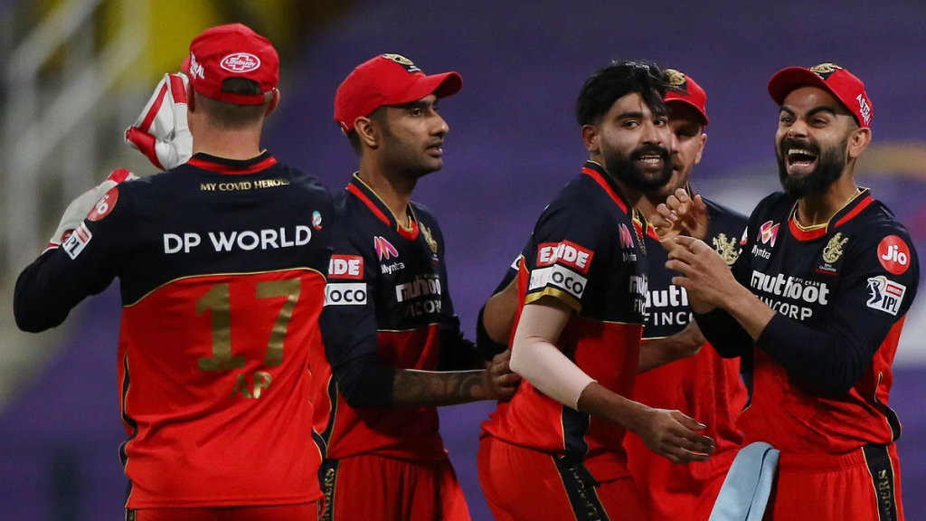 RCB celebrating wickets against KKR 