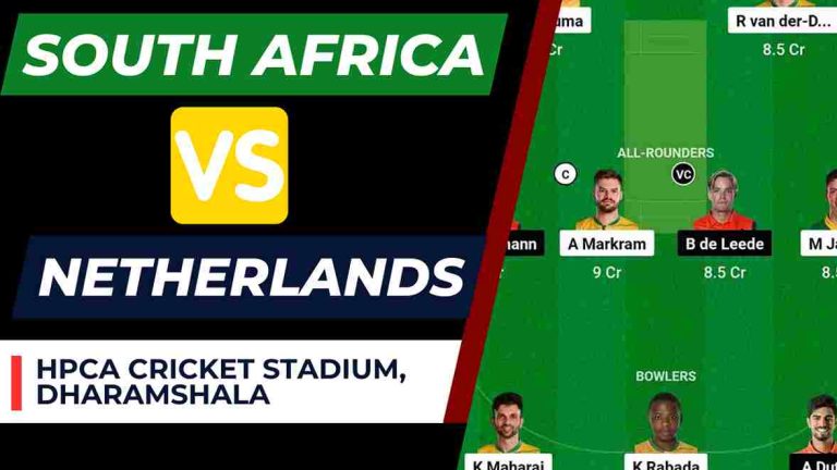 SA vs NED Dream11 Prediction 15th Match World Cup 2023 | South Africa vs Netherland Dream11 Team, HPCA Cricket Stadium Pitch Report