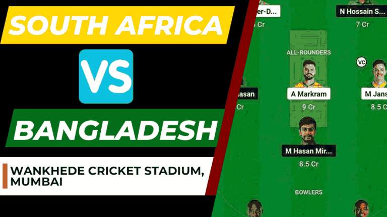 South Africa vs Bangladesh Dream11 Prediction 23rd Match World Cup 2023 | SA vs BAN Dream11 Team, Wankhede Cricket Stadium Pitch Report