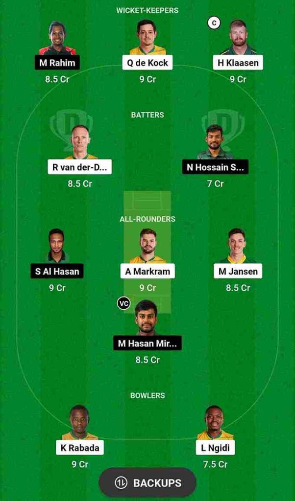 South Africa vs Bangladesh Dream11 Prediction 23rd Match World Cup 2023 | SA vs BAN Dream11 Team, Wankhede Cricket Stadium Pitch Report