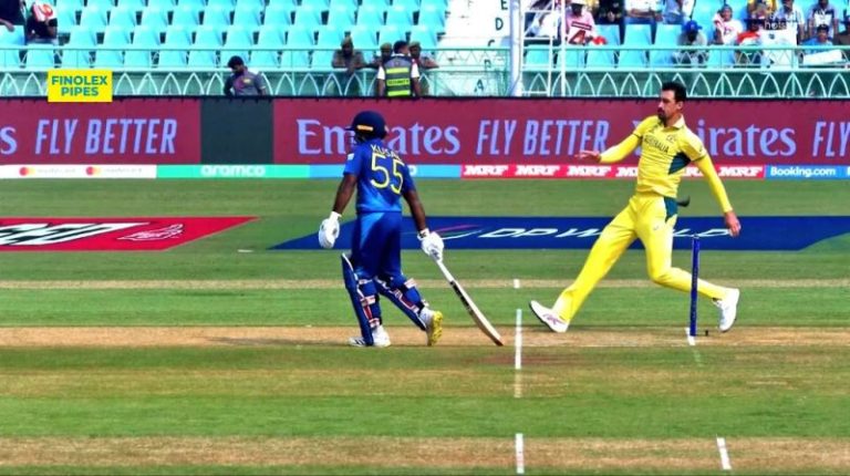 AUS vs SL: WATCH: Livid Mitchell Starc warns SL Batter of MANKAD at the start of Australia vs Sri Lanka | ODI World Cup 2023