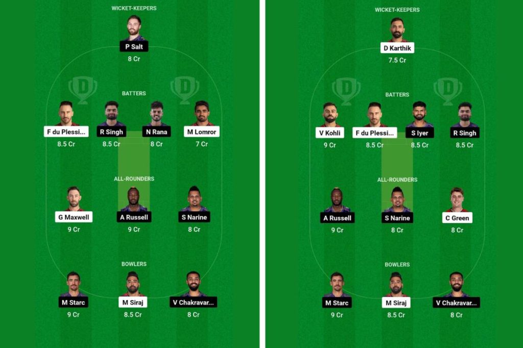 Royal Challengers Bangalore vs Kolkata Knight Riders Fantasy Team, Dream11 Prediction, RCB Strongest Playing11, KKR Strongest Playing11, Complete IPL 2024 Match 10 Details