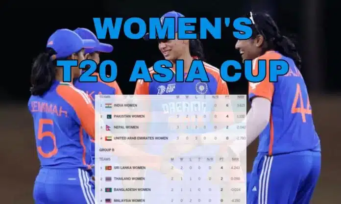 Women's Asia Cup Points Table 2024; India, Pakistan into the Semifinal With Big Wins