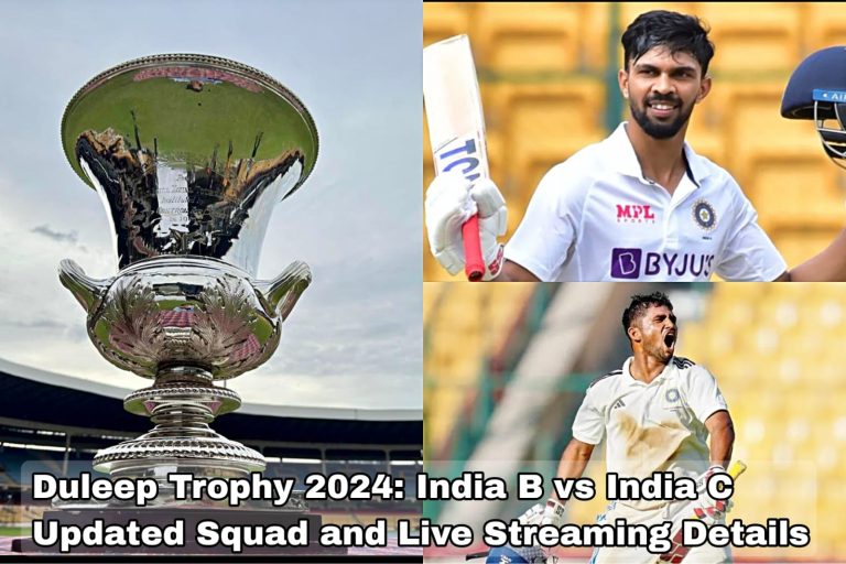 Duleep Trophy 2024: India B vs India C Updated Squad and Live Streaming Details